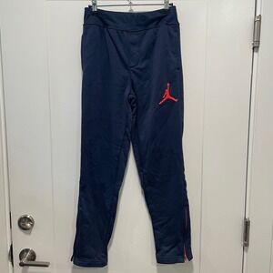 Jordan Boys Therma-FIT Joggers Navy Blue Red Jumpman Pants Size Large 12-13 Yrs